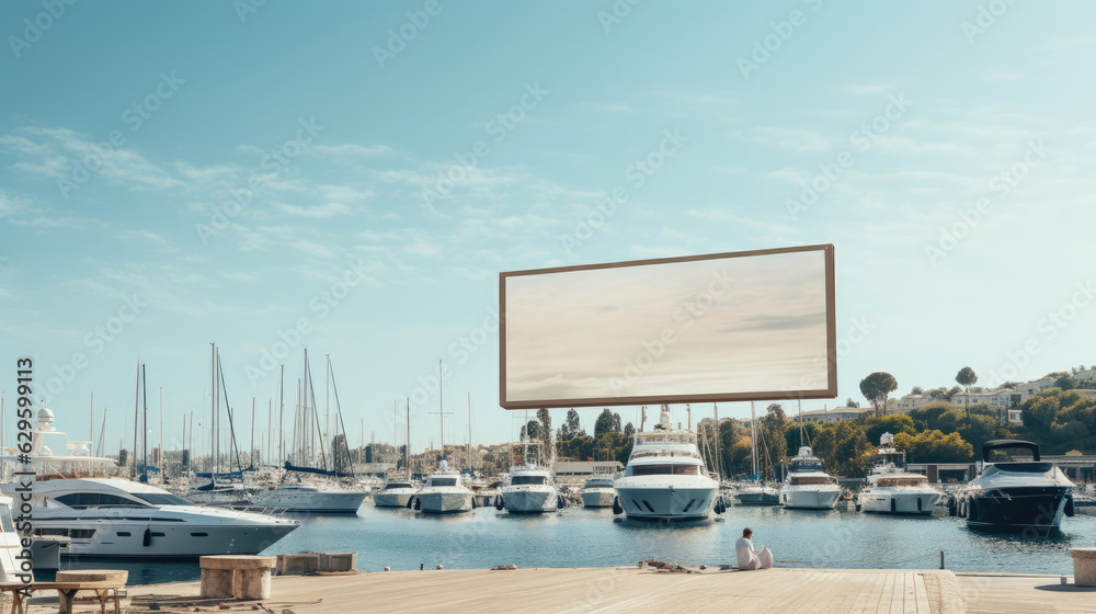 Fototapeta premium billboard at the marina