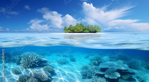 tropical blue sea scene, blue water in the sea, tropical ocean, oceanic scene