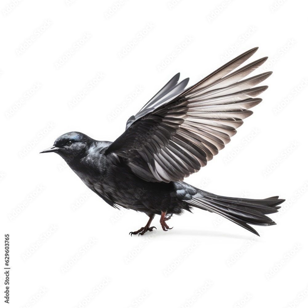Obraz premium Black tern bird isolated on white. Generative AI