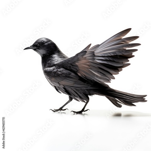 Black storm-petrel bird isolated on white. Generative AI