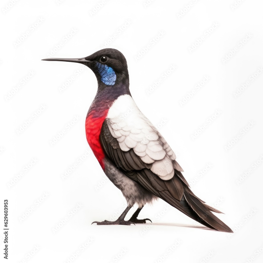 Fototapeta premium Black-chinned hummingbird bird isolated on white. Generative AI