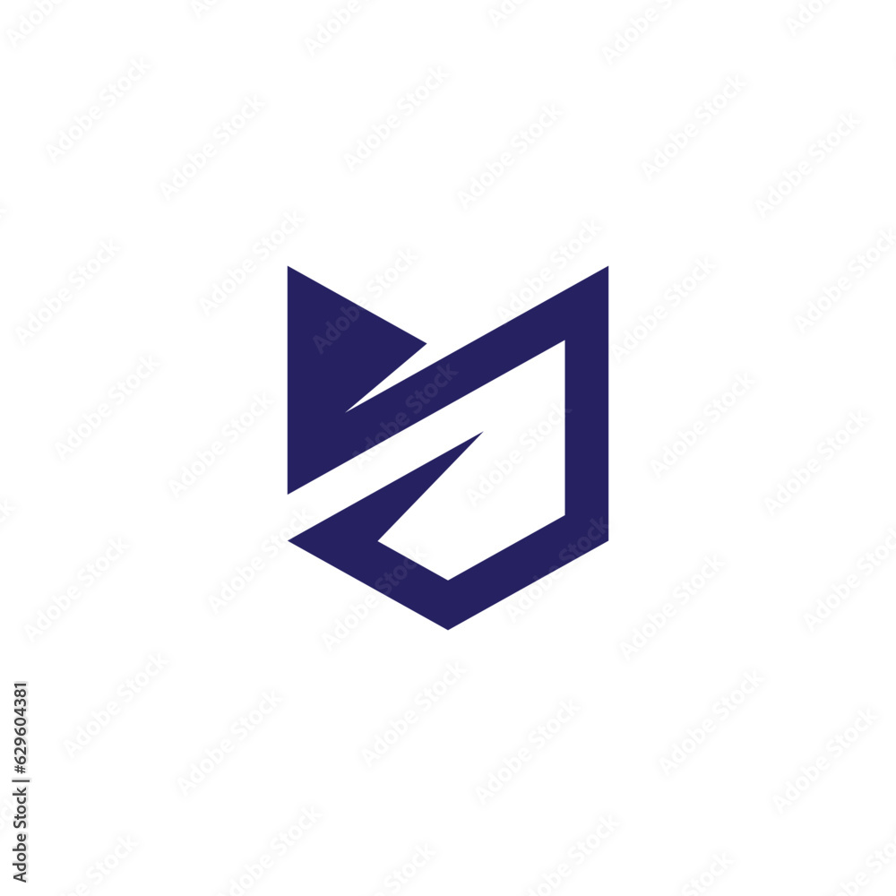 Shield abstract design logo in flat style Shield abstract design logo in flat style