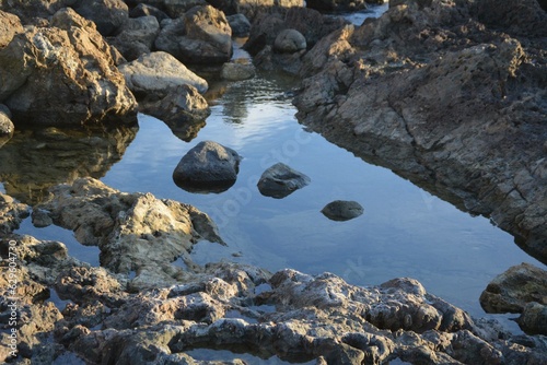 beach tide rocks