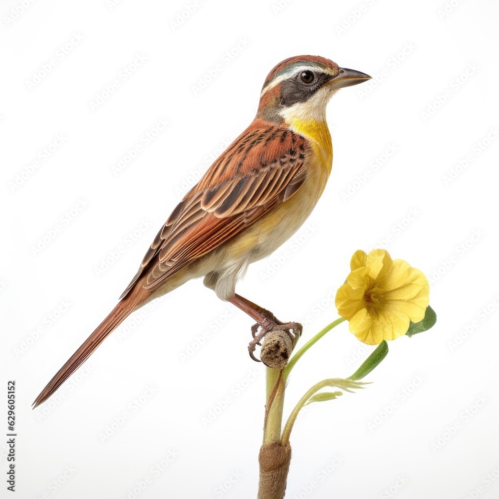Dickcissel bird isolated on white. Generative AI Dickcissel bird isolated on white. Generative AI