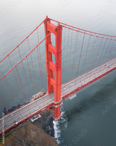 Aerial view of famous Golden Gate Bridge, San Francisco, California, United States. photo