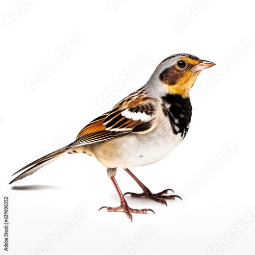 Harriss sparrow bird isolated on white. Generative AI