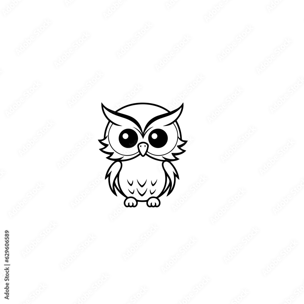 owl coloring page illustration