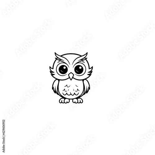 owl coloring page illustration © DLC Studio
