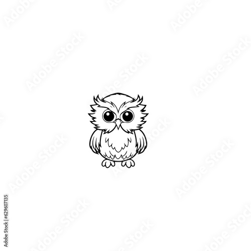 owl coloring page illustration