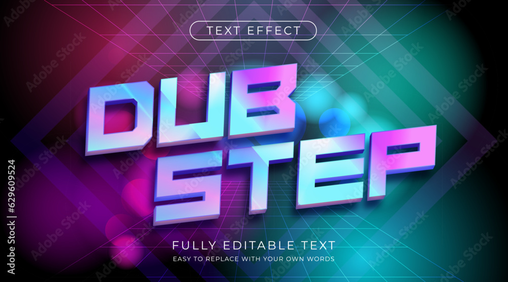Modern 3d vibrant text effect. Editable font style