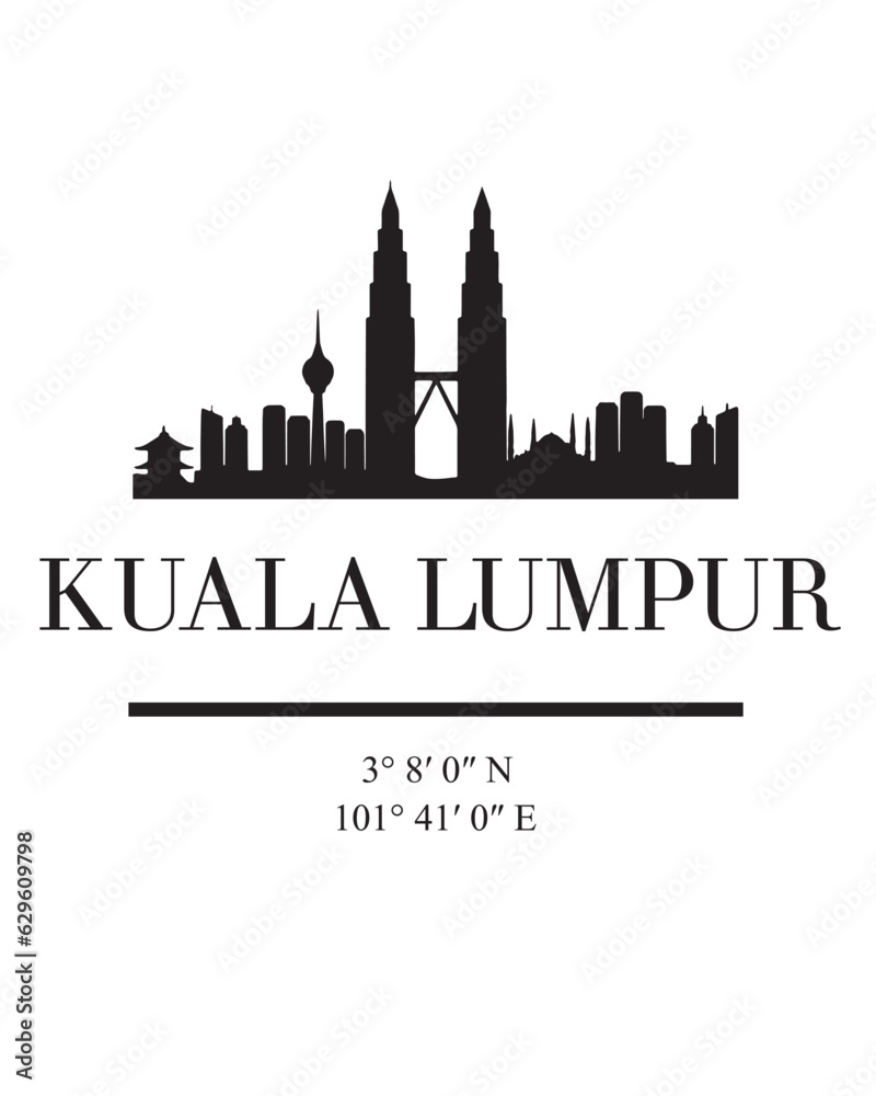 Editable vector illustration of the city of Kuala Lumpur with the remarkable buildings of the city Editable vector illustration of the city of Kuala Lumpur with the remarkable buildings of the city