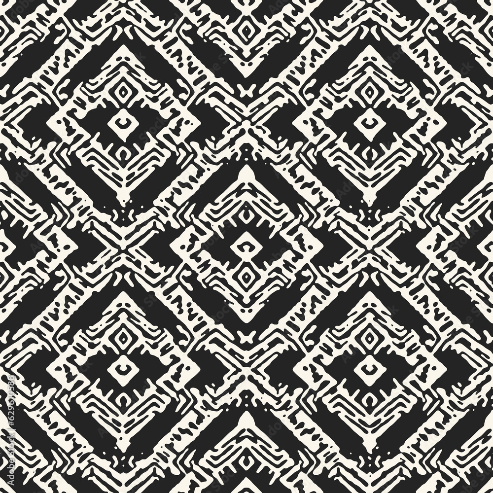 Monochrome Tile Checked Textured Pattern