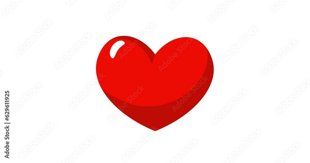 Animation of a red Heart Broken Icon on white background with a copy space Animation of a red Heart Broken Icon on white background with a copy space