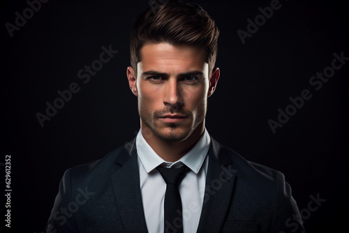 Obraz na plátne Generative AI picture image of attractive confident young businessman guy hot mo