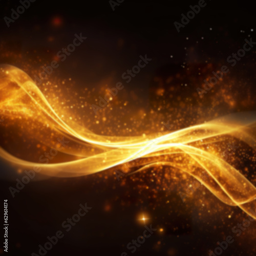 Blurred gold glow particle abstract background