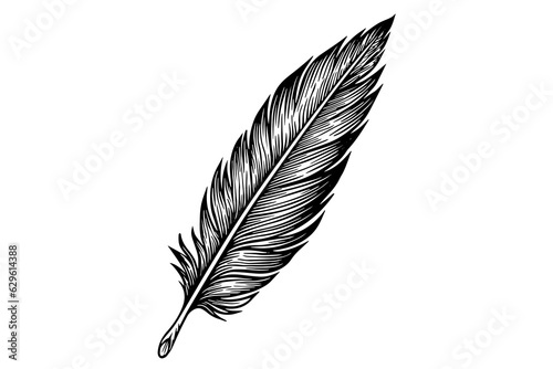 A vintage feather quill etching style sketch. Vector engraving style illustration.