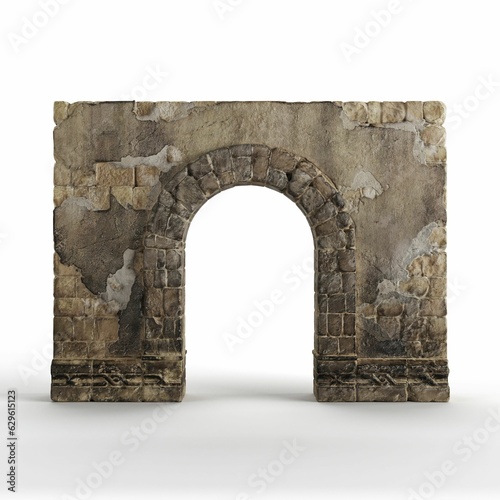 Fototapeta 3D rendered scale model of a classic, stone archway
