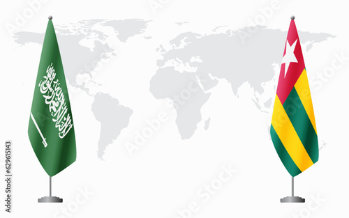 Saudi Arabia and Togo flags for official meeting