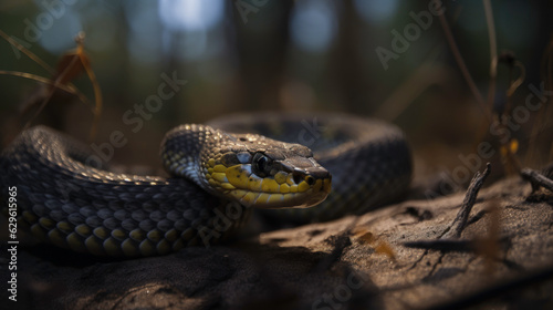Snake in the forest river © PolacoStudios