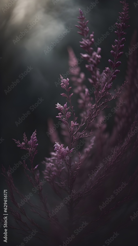 Dark Flowers in a Fantasy Setting Wallpaper Dark Flowers in a Fantasy Setting Wallpaper