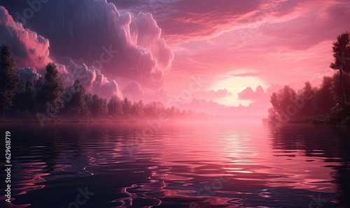 lake pink light