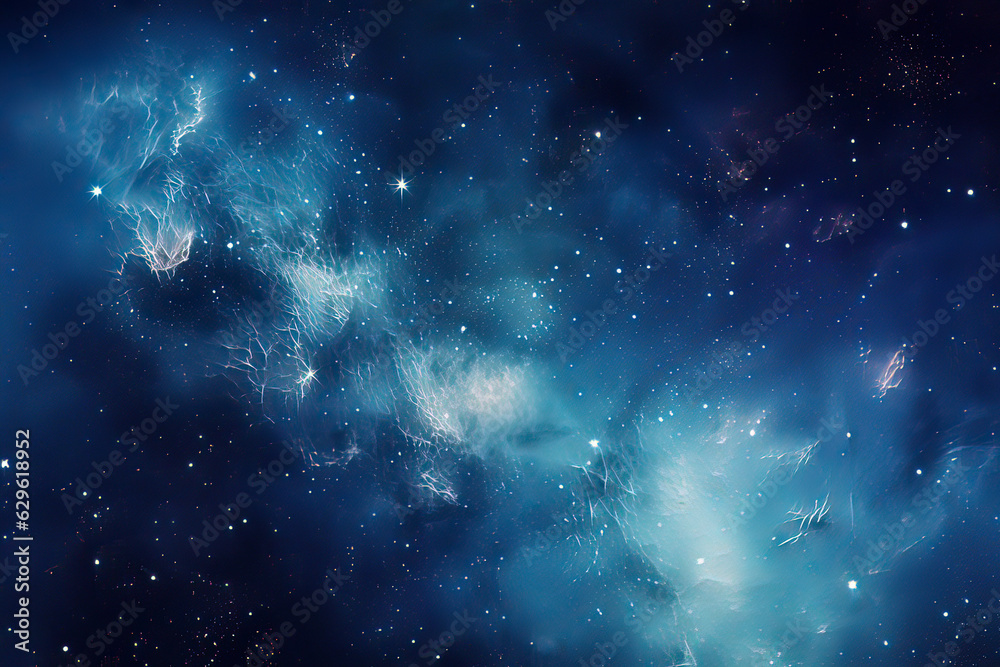 Naklejka premium Cosmic nebula background. AI technology generated image