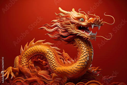 Background of China Dragon's Effectiveness. AI technology generated image photo