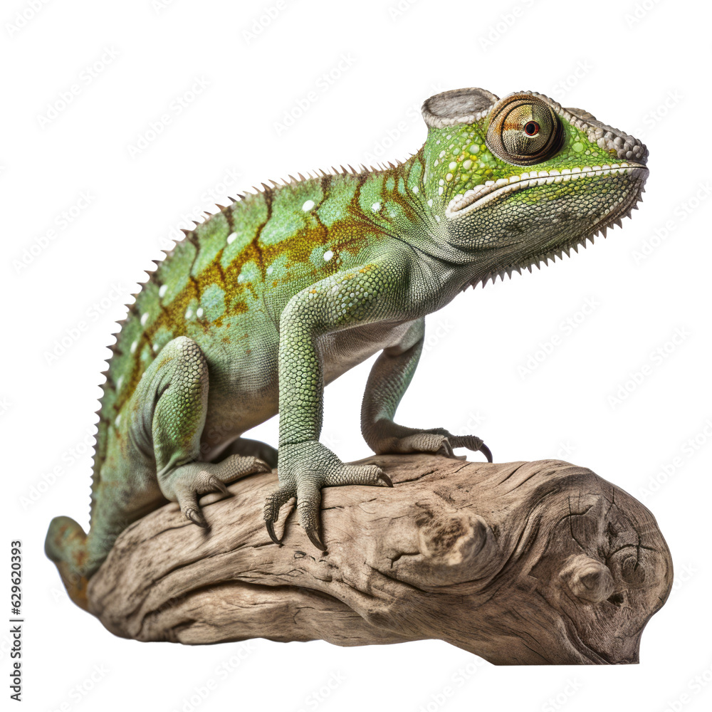 Fototapeta premium chameleon isolated on transparent background cutout