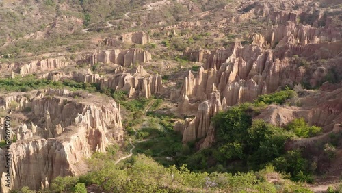 Flowing erosion landform in Yunnan, China. photo