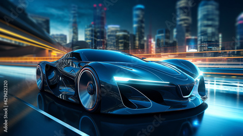 EV car technology for the future.3D rendering. © Nataliia