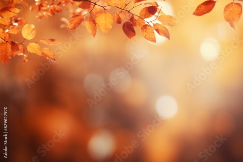 Autumn background with orange, Generative with Ai.