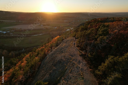 Landscape of the Beautiful Sunset over the Sussex Bluffs in New Brunswick  Canada