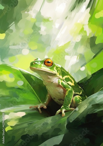 Frog on natural background