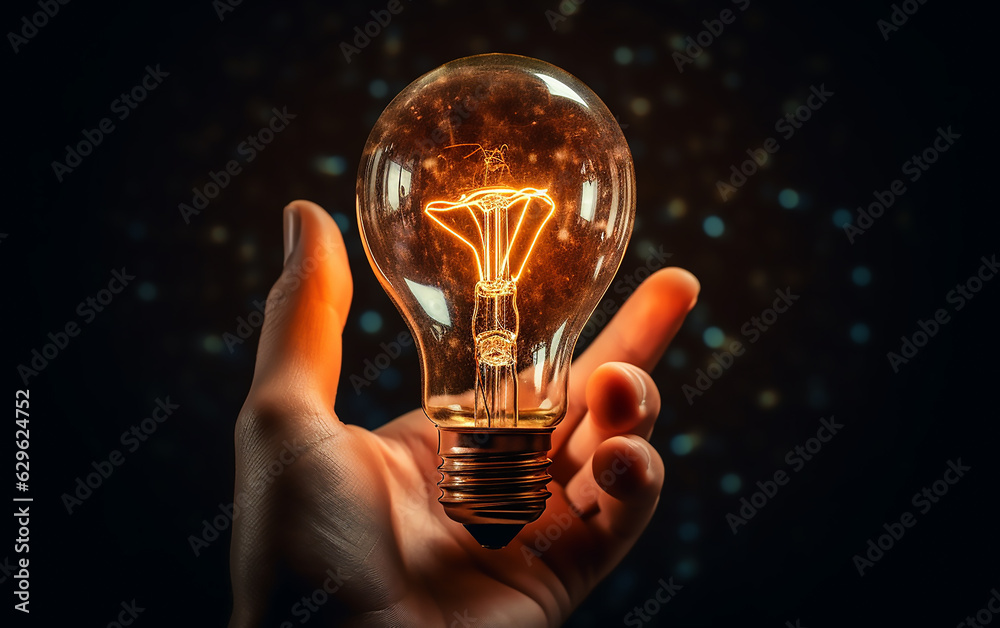 © Aleksandr - Hand holding a glowing light bulb. © Aleksandr - Hand holding a glowing light bulb.