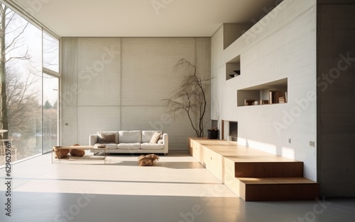 modern living room concrete optics