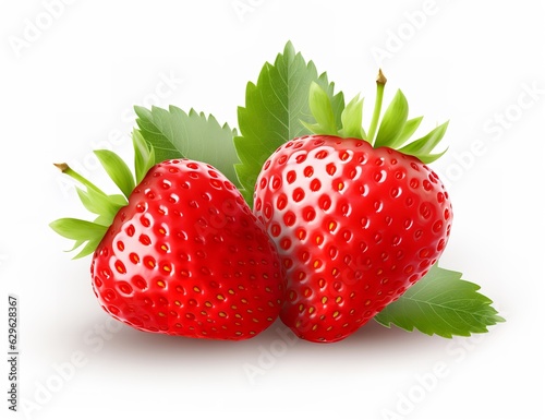strawberries isolated on white background