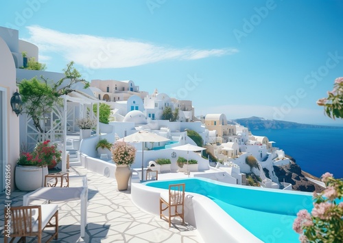 Summer Bliss in the Greek Isles: Unforgettable Holiday Vibes Under the Sun. Generative Ai