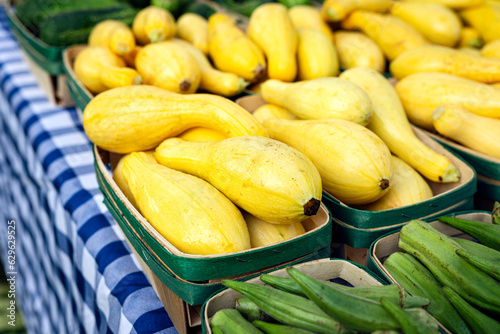 Yellow squash in a vegetable display photo