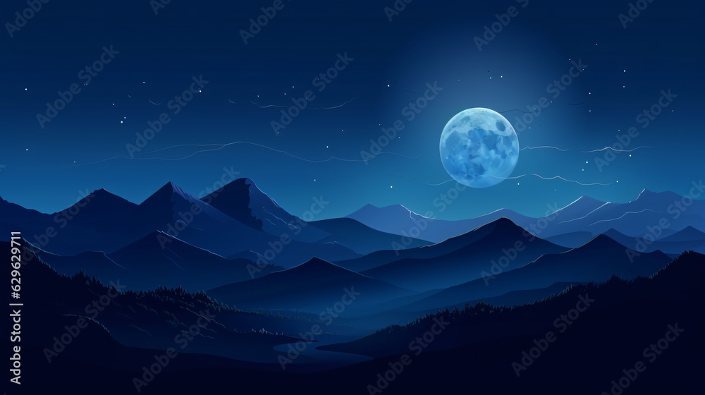 landscape with moon