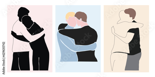 man hugging, friend, son father, lover, gay couple, 