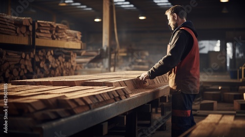 Commercial Shot of a Carpenter doing is Job inside an Industry. © Luca