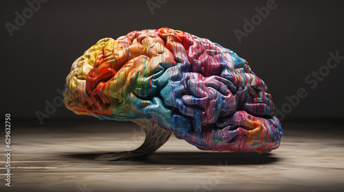 gabbia di ferro con dentro cervello umano. Generative Ai