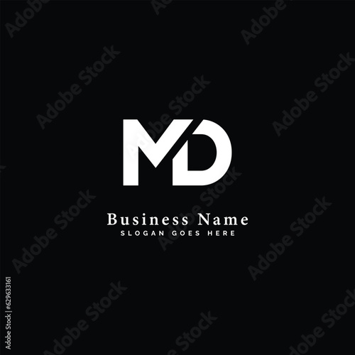 M, D, MD letter Logo Design Vector Template. Abstract Alphabet MD logo Illustration