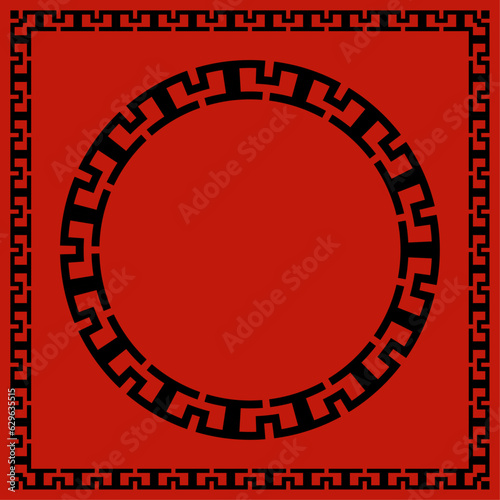 Asian style premium pattern with circle and frame