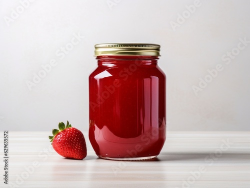 delightful jar filled with sweet and luscious strawberry jam