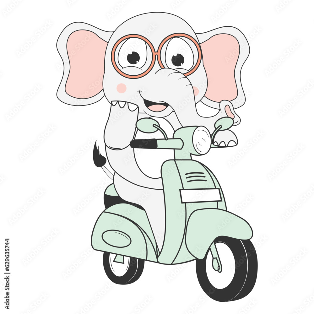 cute elephant cartoon ride motorcycle cute elephant cartoon ride motorcycle
