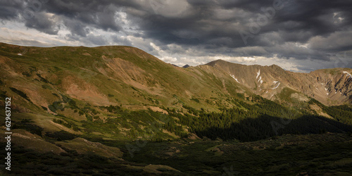 Golden hour storms form over Loveland Pass in Summit County, Colorado