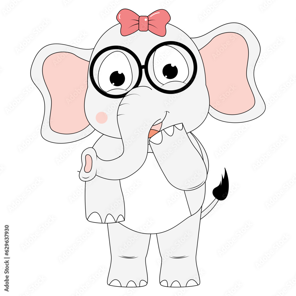 Fototapeta premium cute elephant animal cartoon