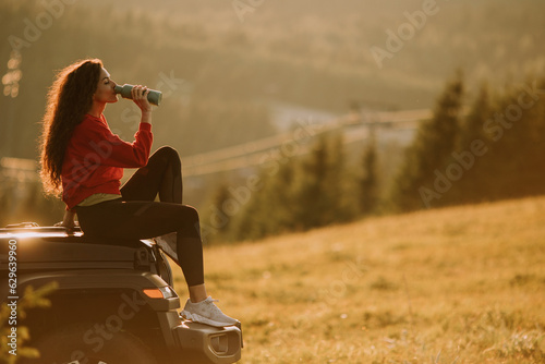 Young woman relaxing on a t...
