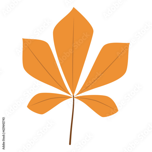 Autumn chestnut leaf. Flat vector illustration